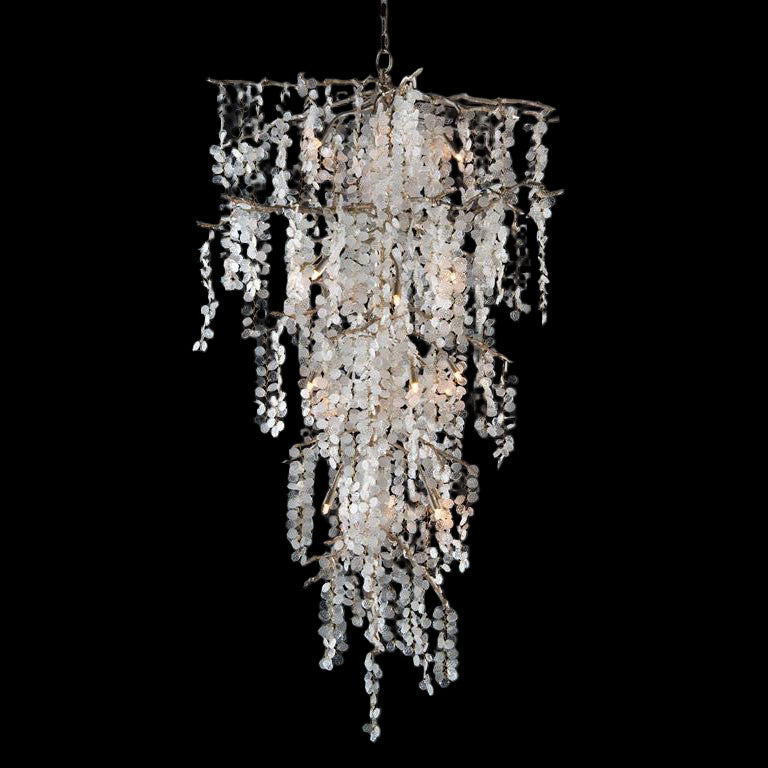 SHIRO BRANCH DRAMATIC GLASS CLUSTER CHANDELIER 56"H