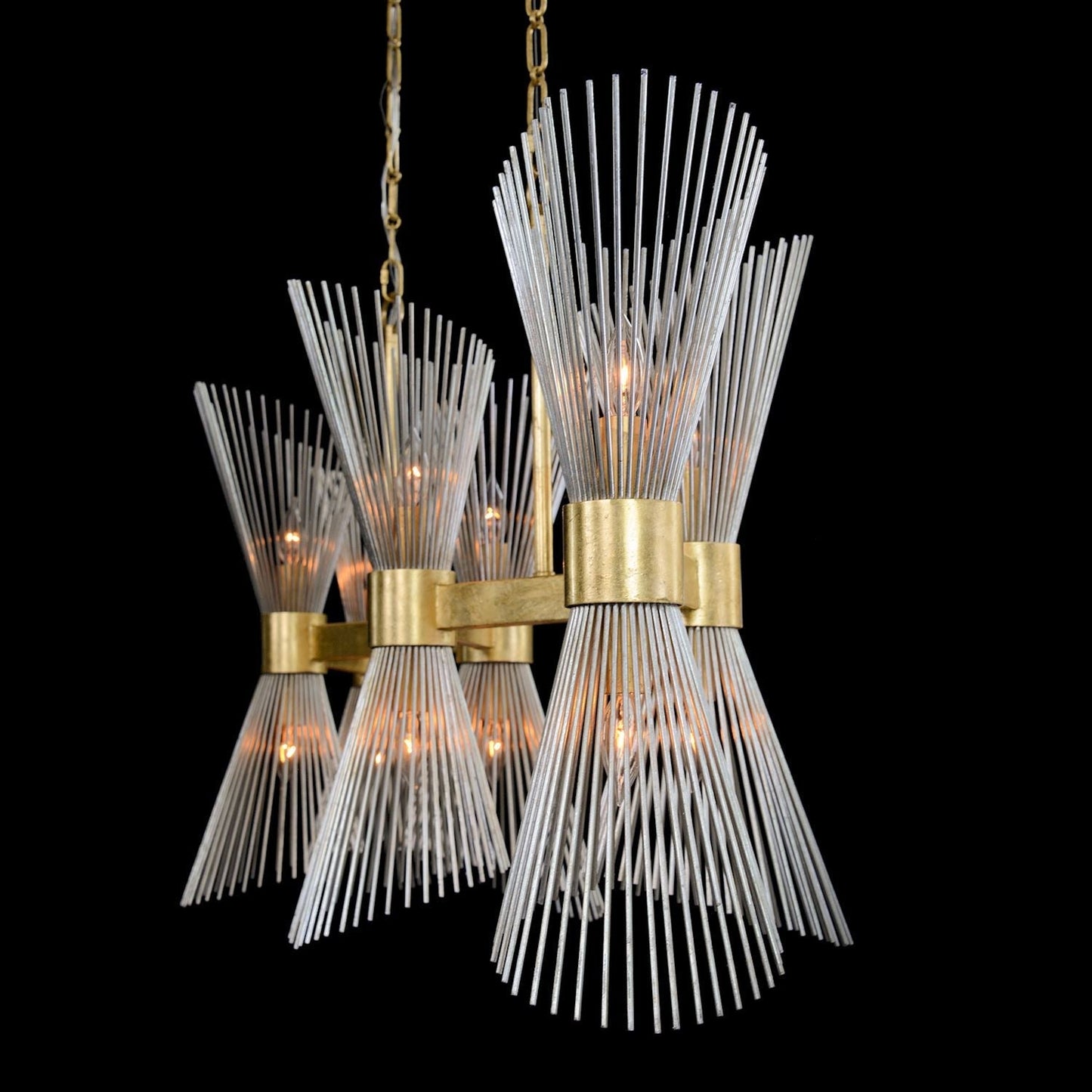 Bonheur Glass Crystal Twelve-Light Horizontal Chandelier