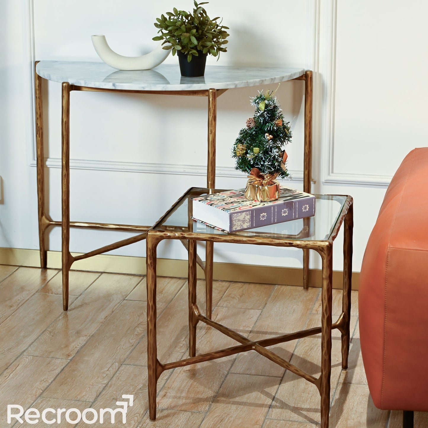 Thaddeo Glass Square Side Table 18'' / 22"