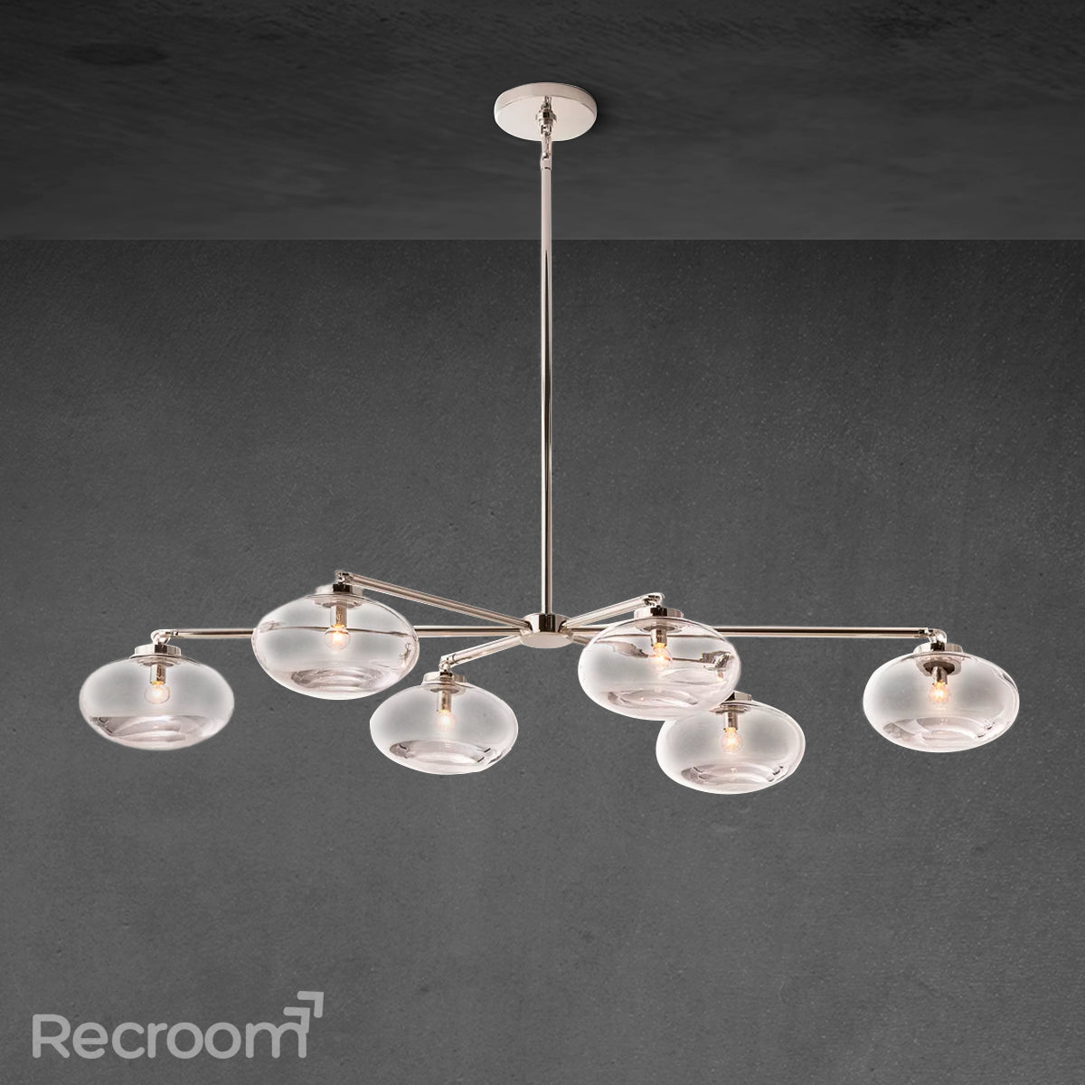 Cabretten Clear Glass Mobile Linear Chandelier 60" 72"