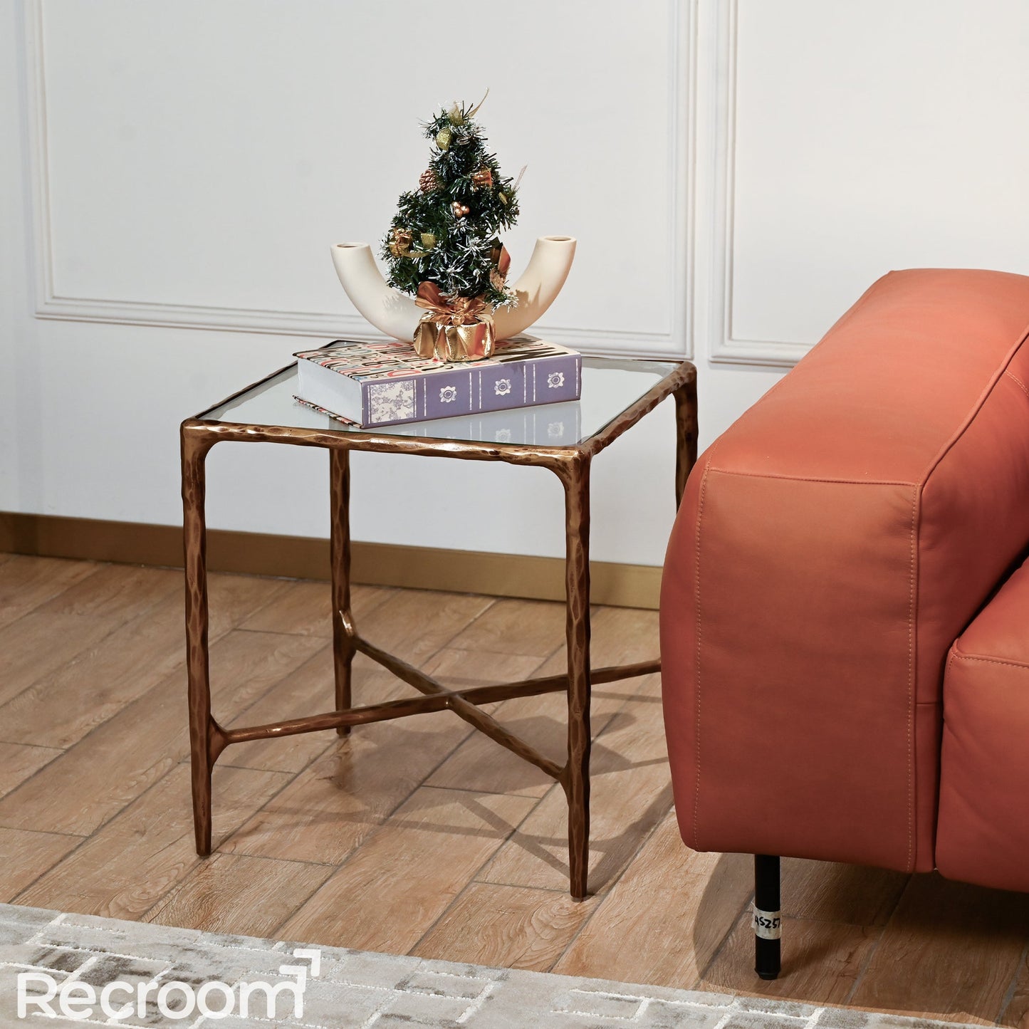 Thaddeo Glass Square Side Table 18'' / 22"