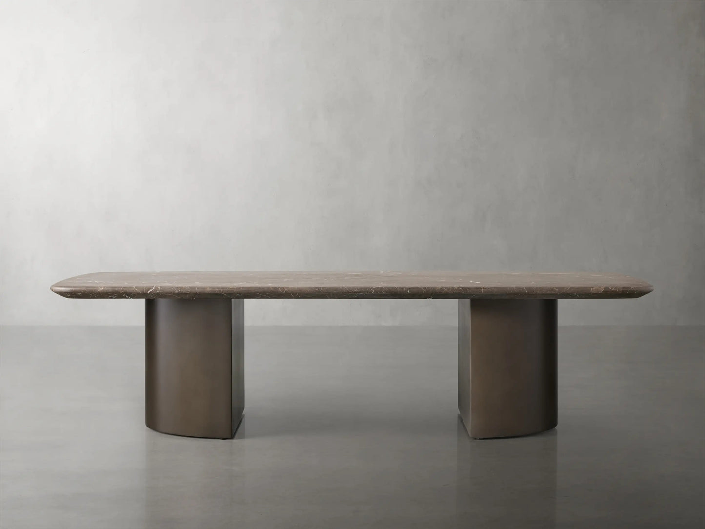 San Germani 72" Stone Coffee Table with Dauphine Base in Espresso