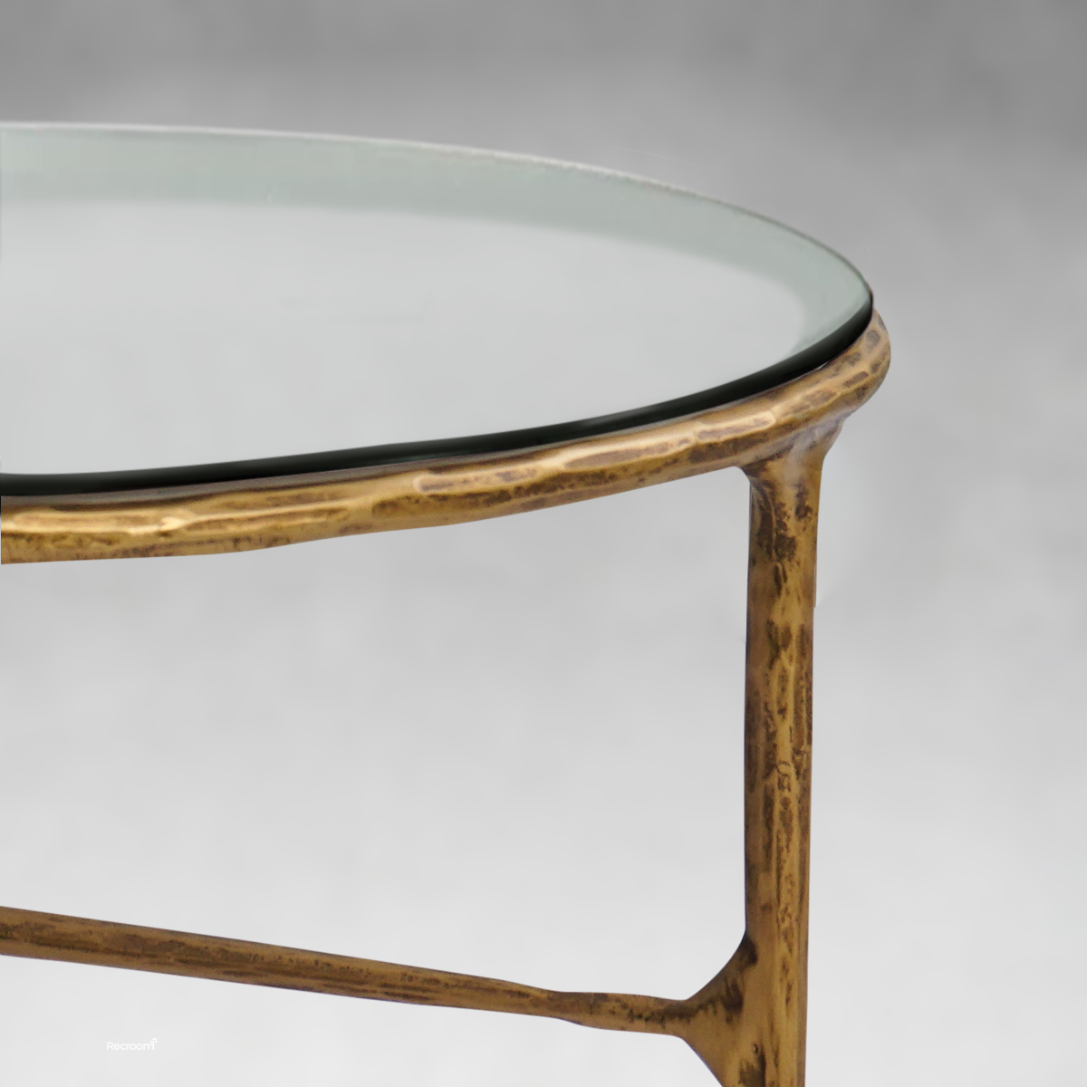 Thaddeo Glass Round Coffee Table 3 Legs 35"