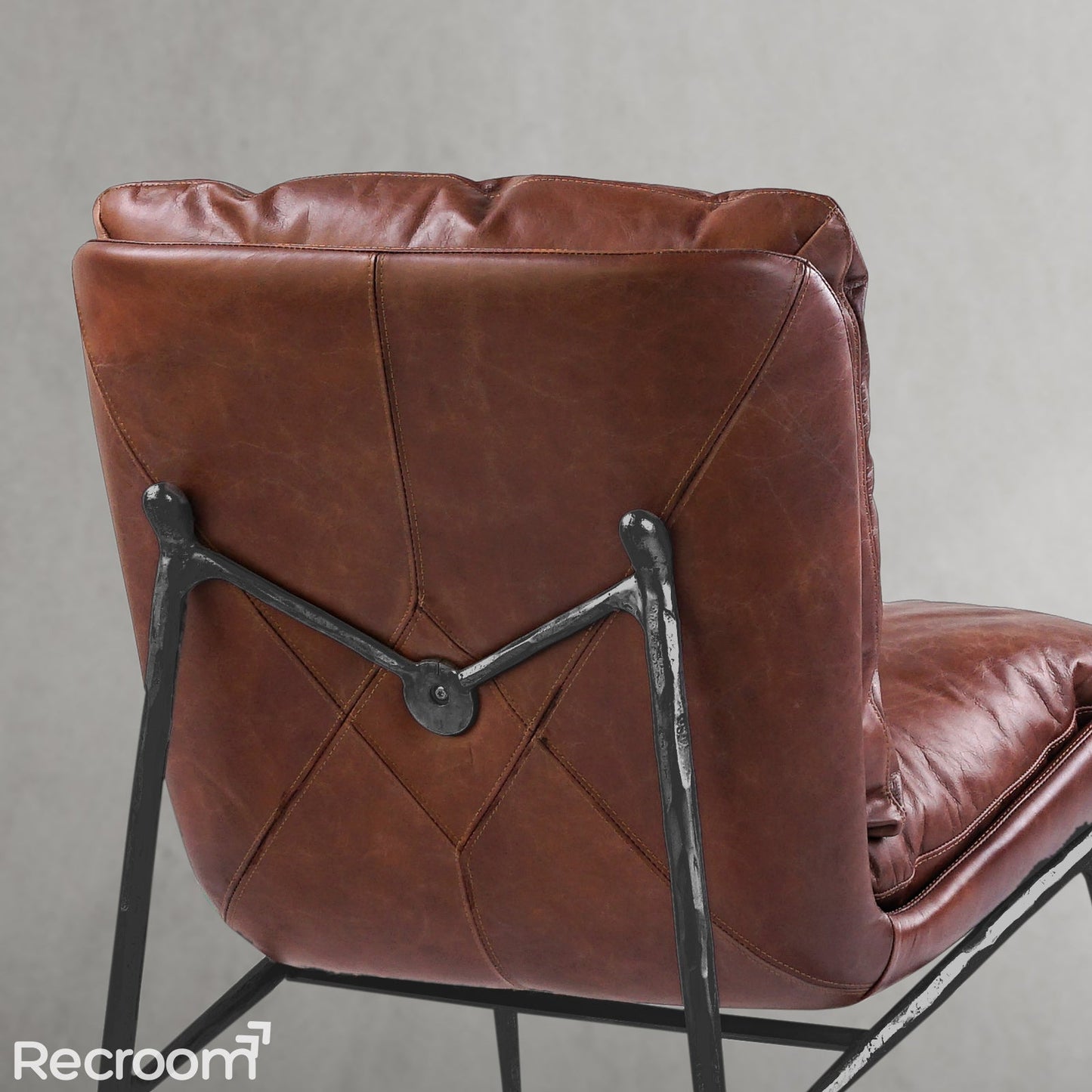 Thaddeo Vintage Leather Armrest Lounge Chair