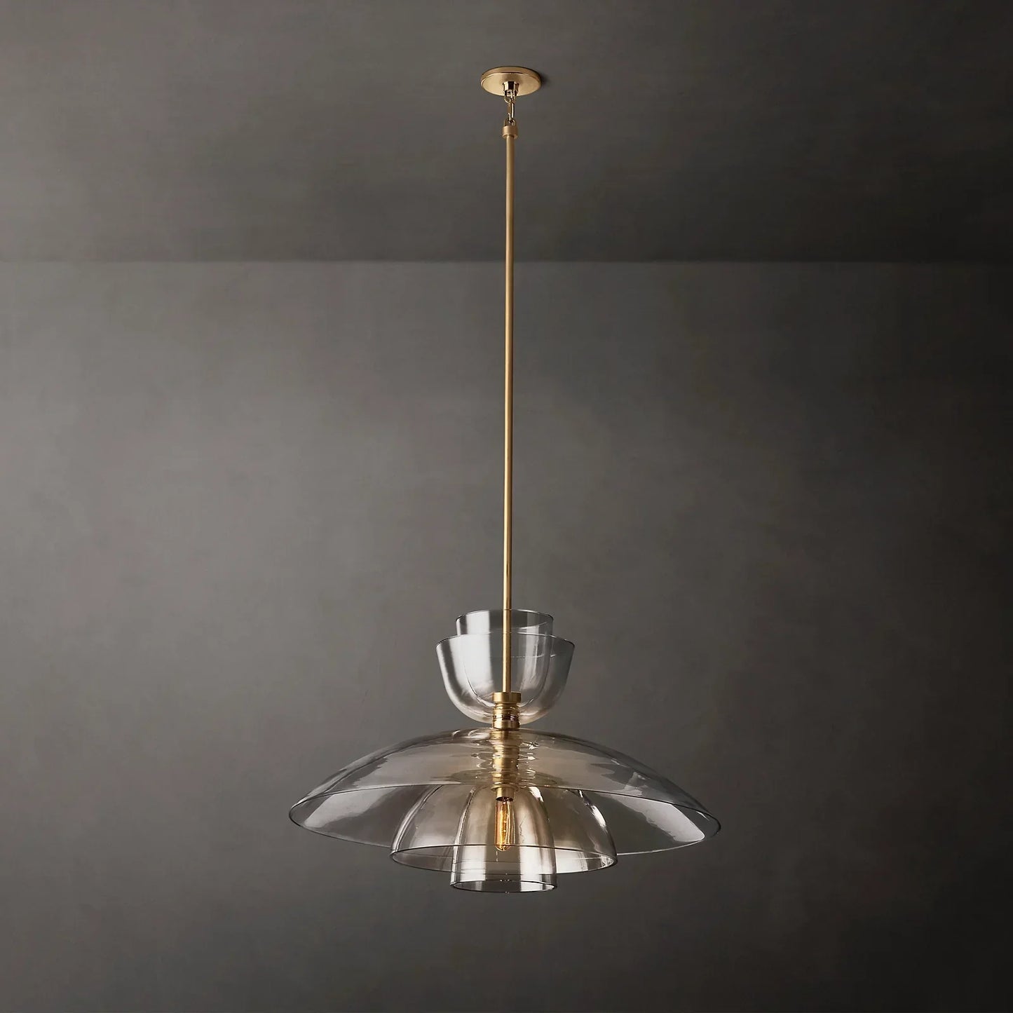 Bloomy Clear Glass Cloche Grand Pendant