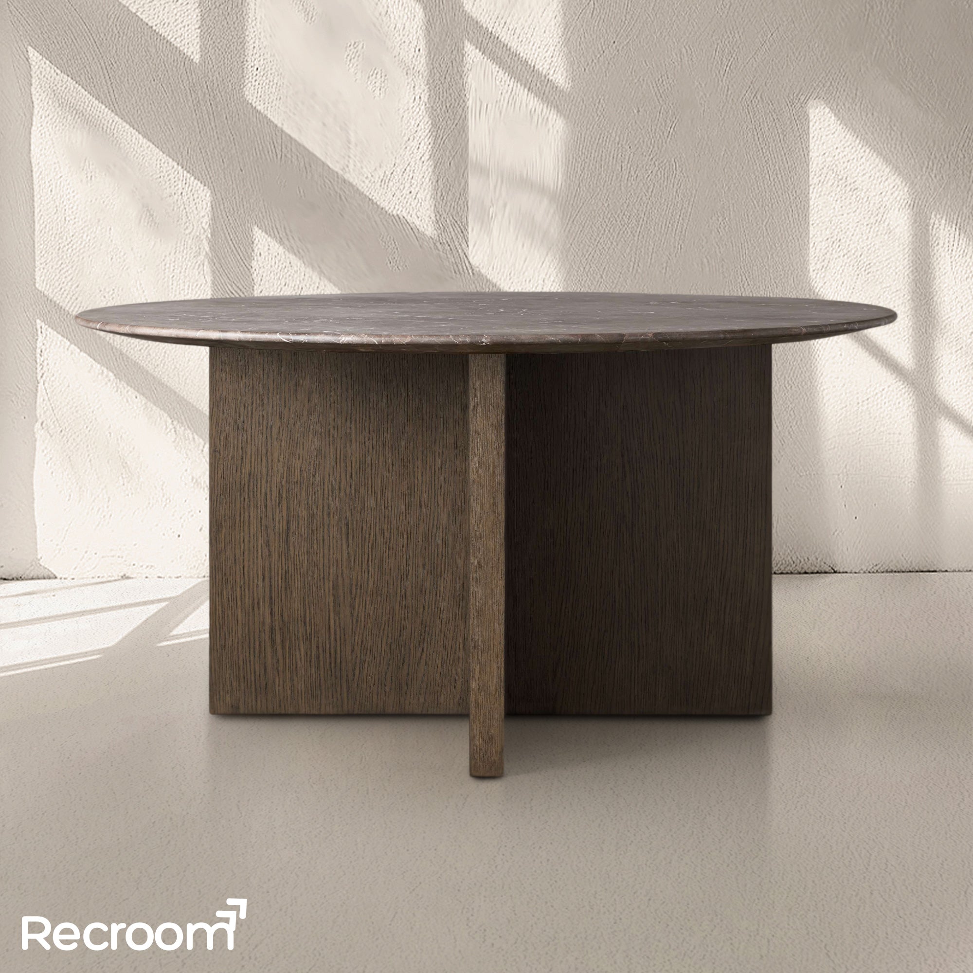 San Germani Round Stone Dining Table with Clement Base