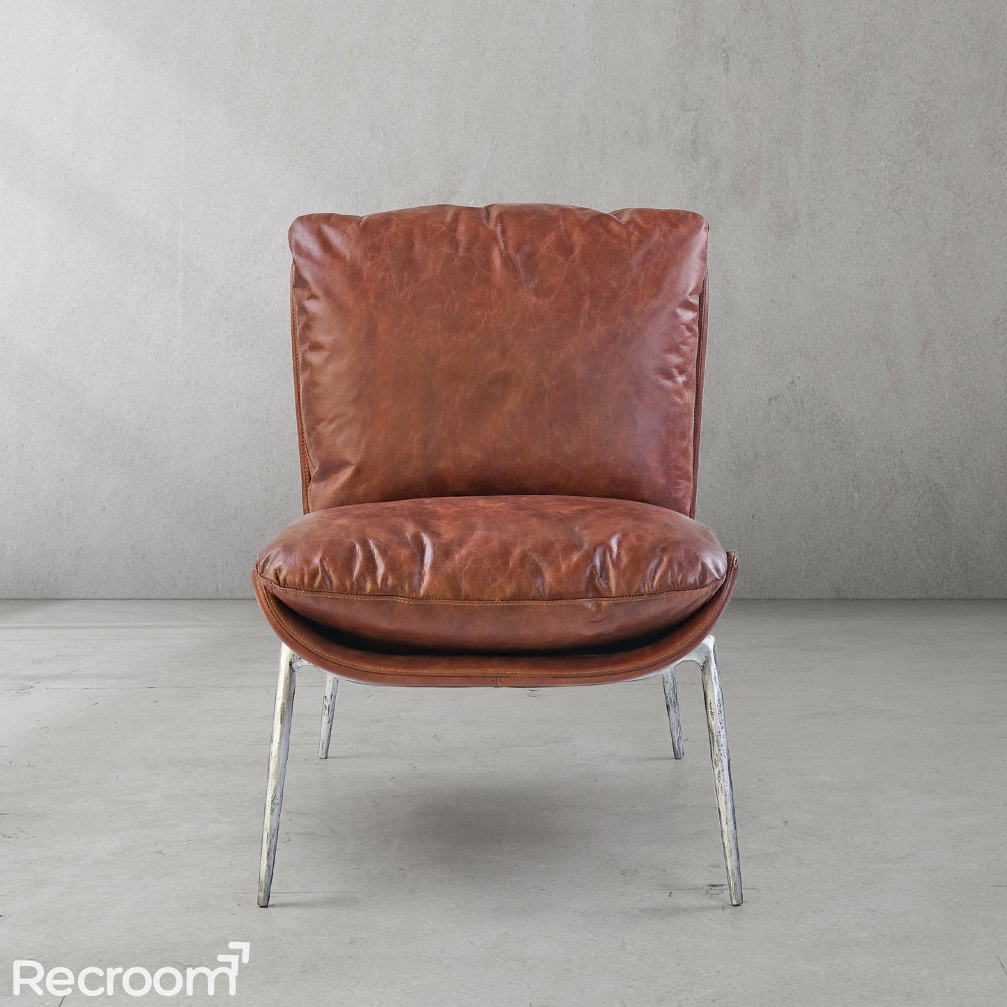 Thaddeo Vintage Leather Armrest Lounge Chair