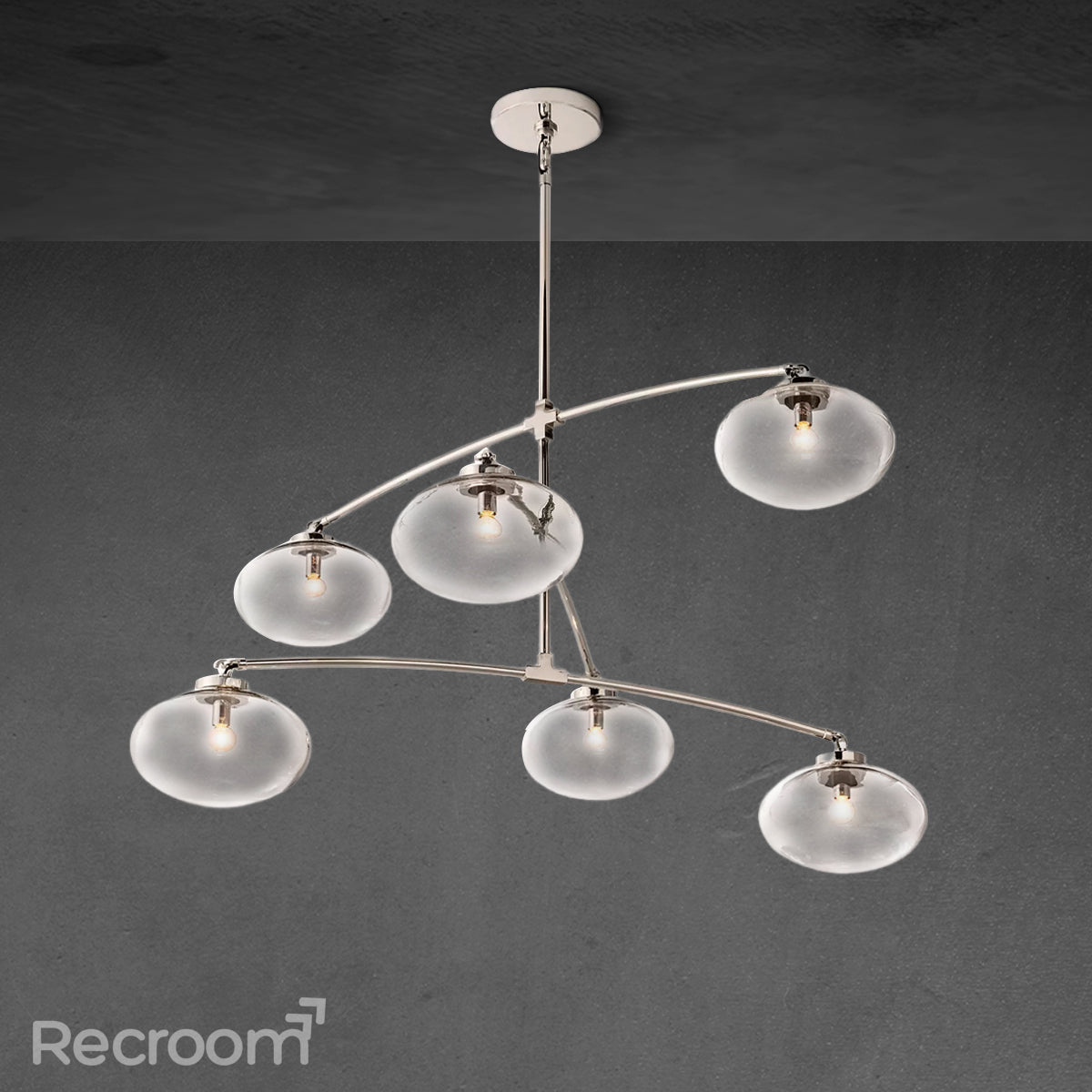 Cabretten Clear Glass Mobile Round Chandelier 48" 60" 72"