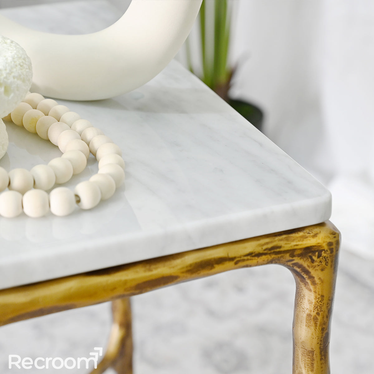 Thaddeo Marble Square Side Table 18" / 22" Overhang O