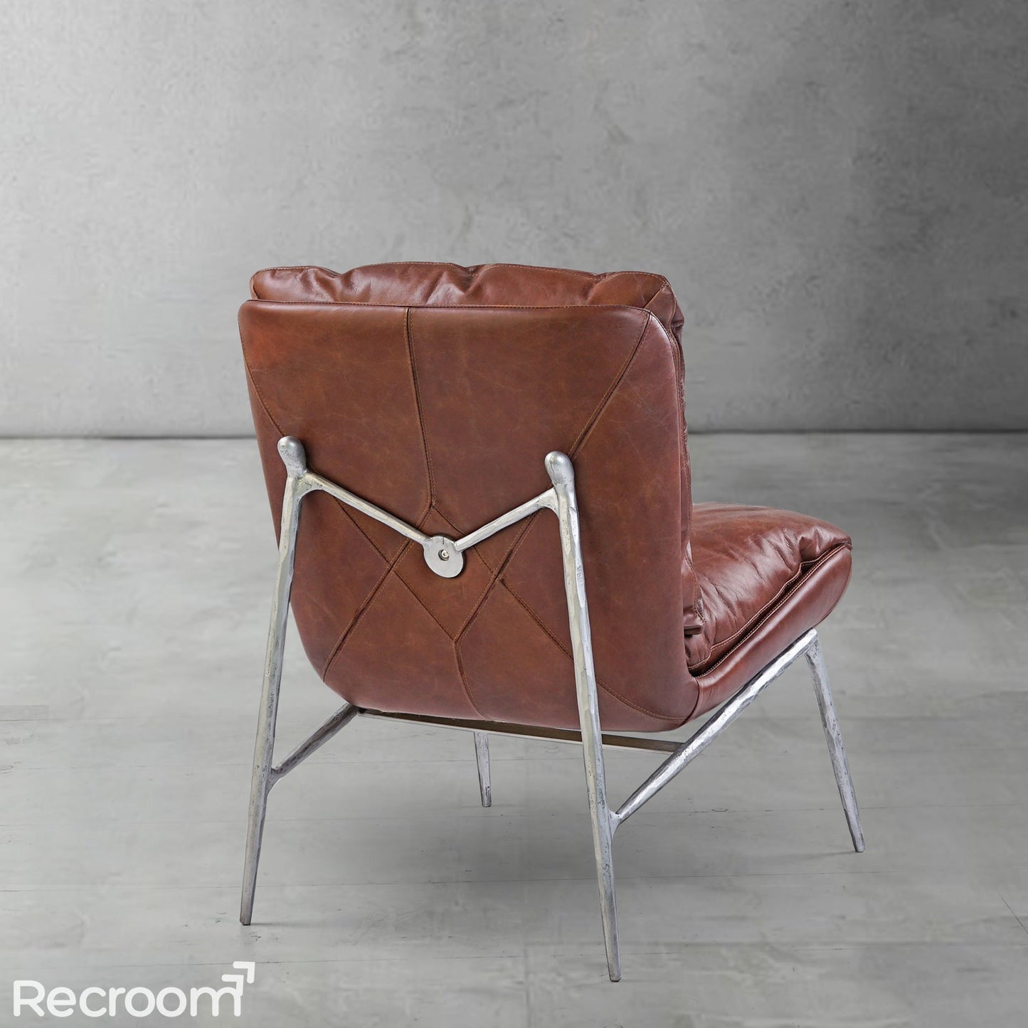 Thaddeo Vintage Leather Armrest Lounge Chair