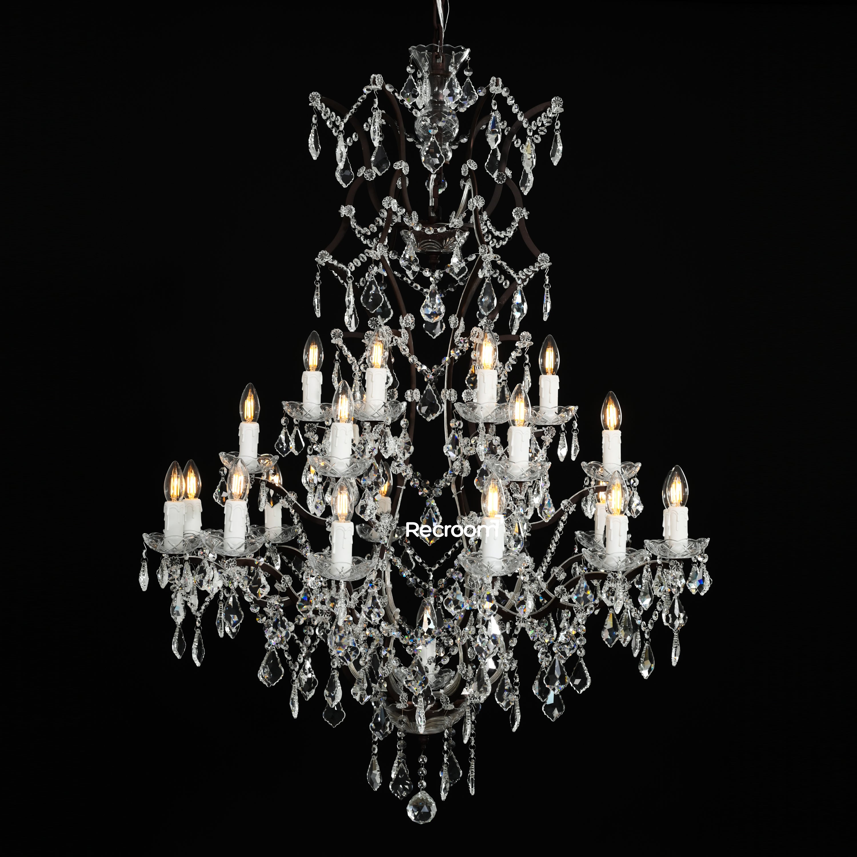 Rococonut Crystal Outdoor Chandelier 40”