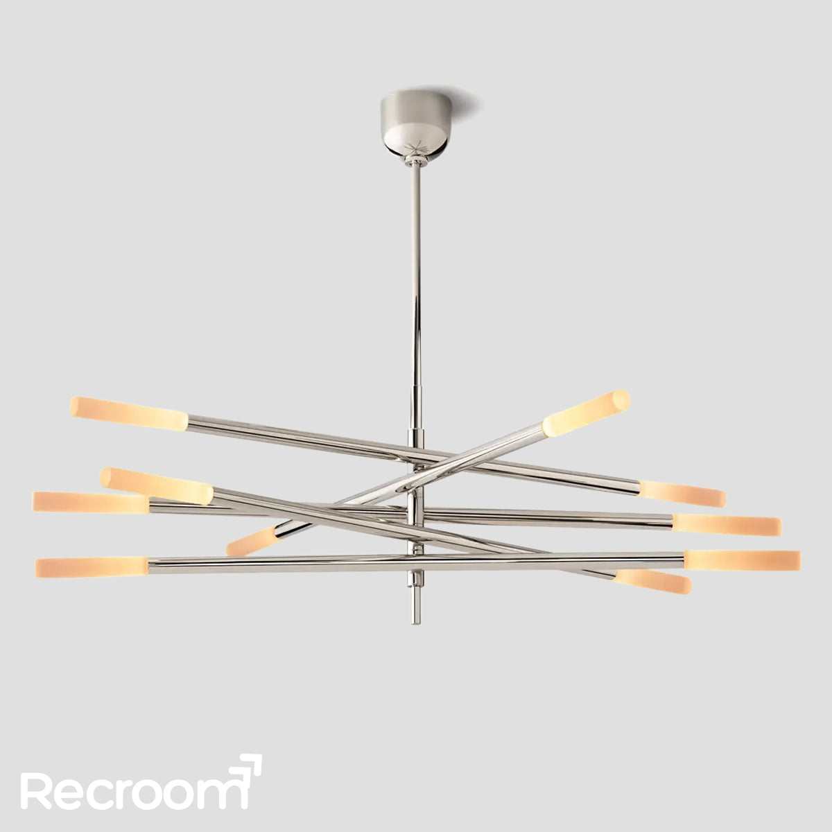 Rusell 10-Light Mobile Etched Rod Chandelier 54"