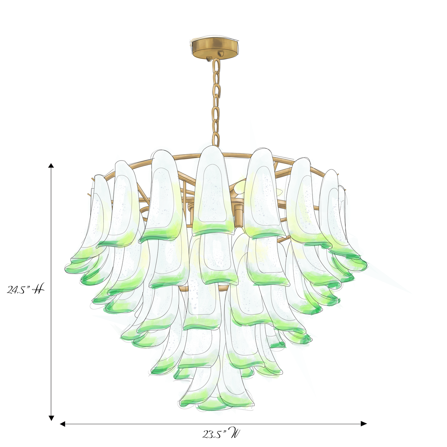 Murano Mid Century Petal Chandelier