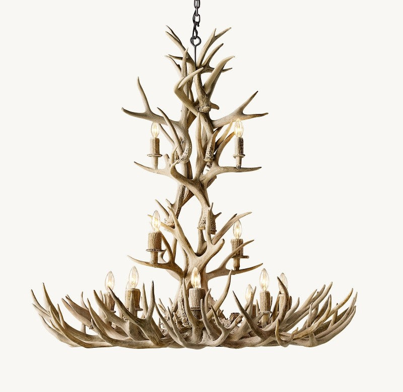 Natural Antler Chandelier 48"