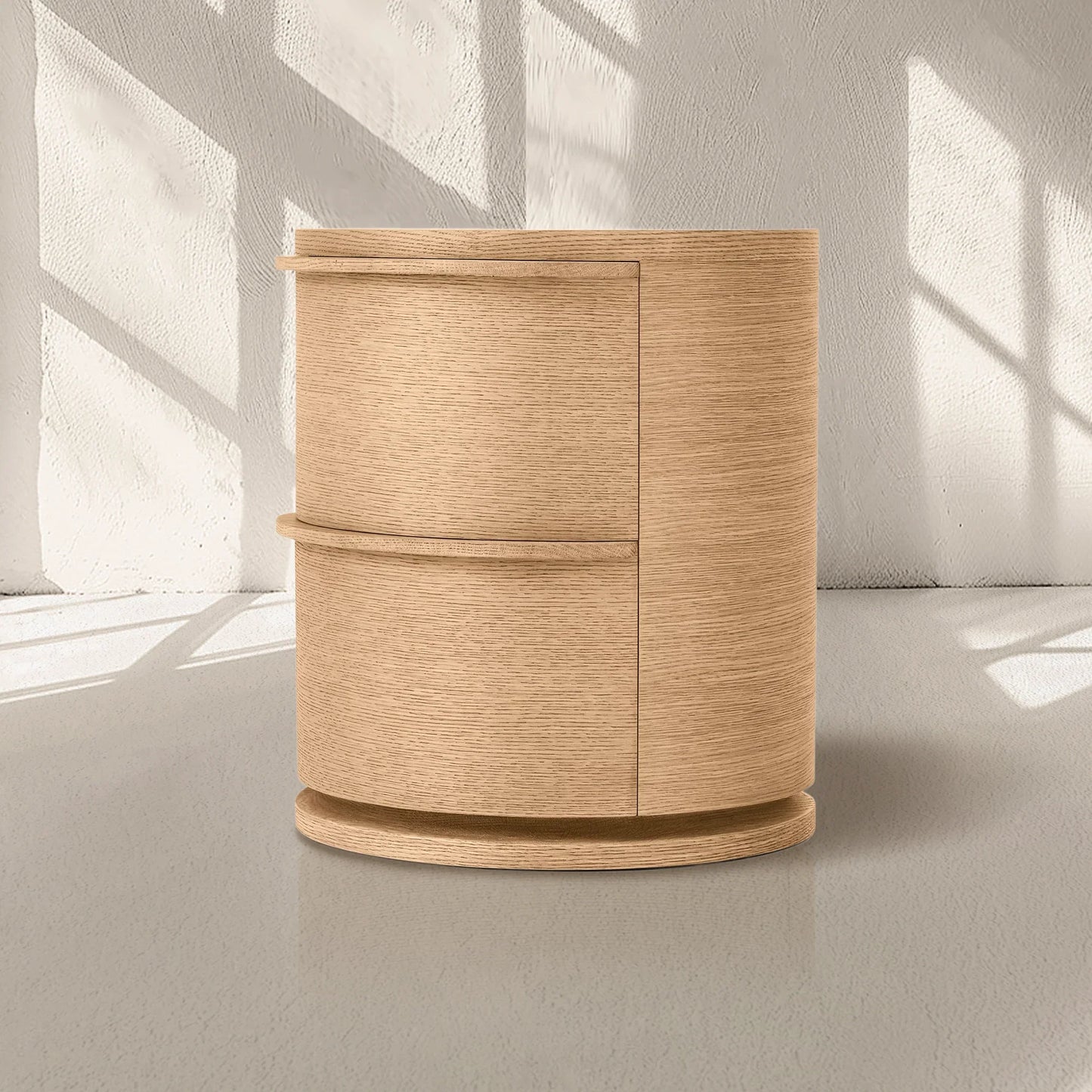 Linet 2-Drawer Round Nightstand