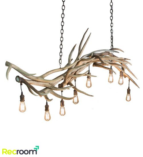 69" Long Antlers Elk 8 Light Oblong Chandelier