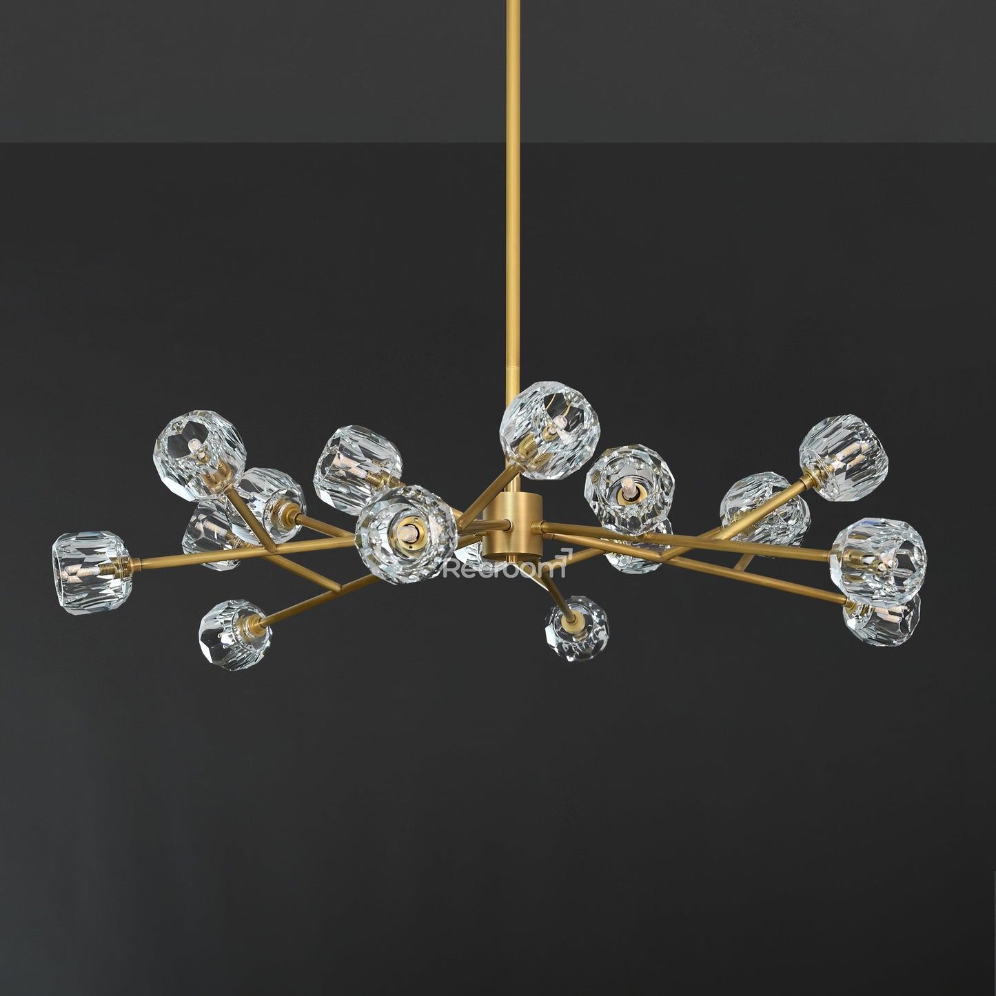 Boulew Crystal Glass Round Chandelier 48"