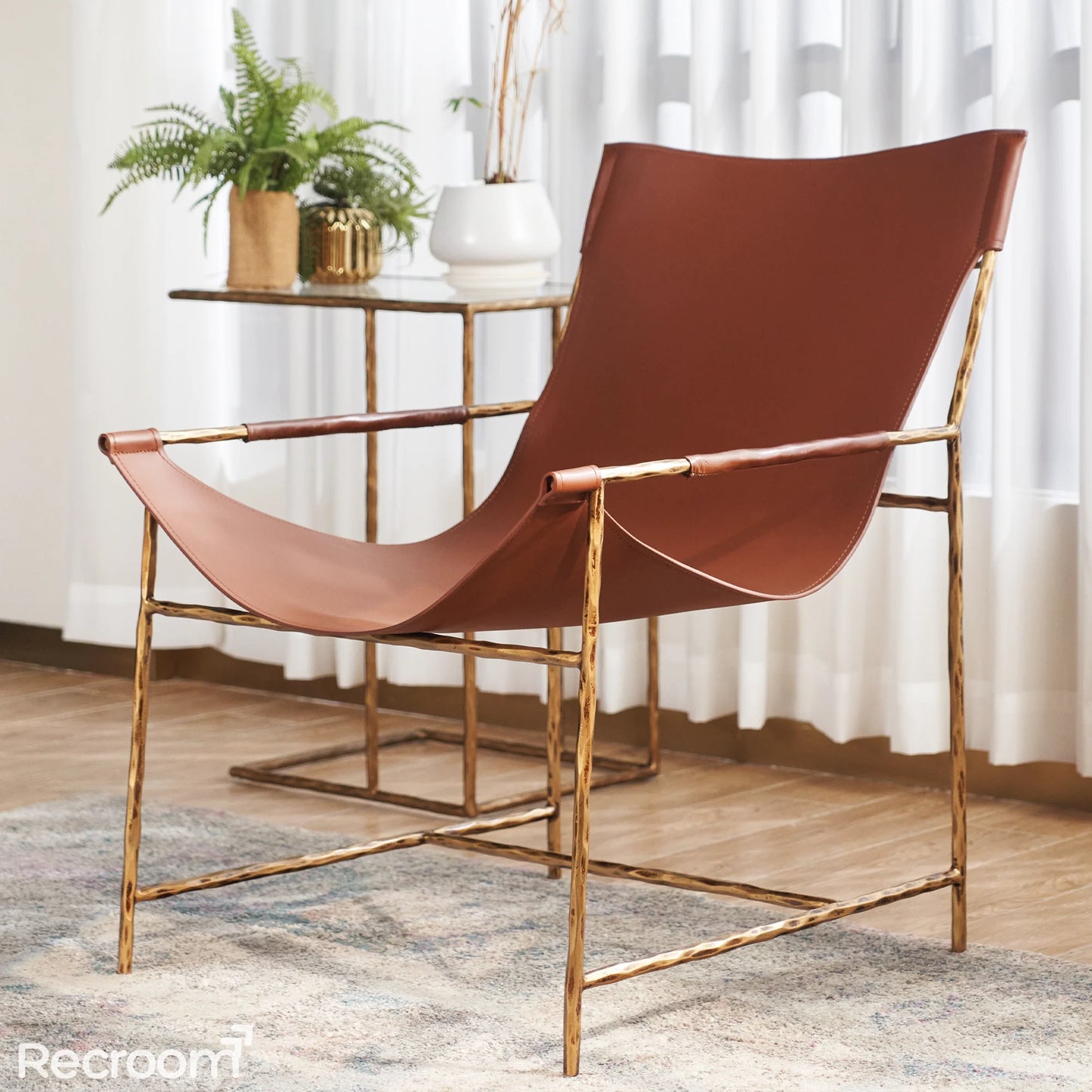 Thaddeo Brown Leather Lounge Chair