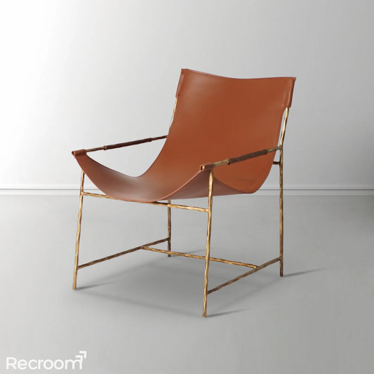 Thaddeo Brown Leather Lounge Chair