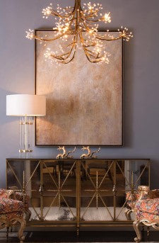 Branch Halogen Crystal Waterfalls Chandelier 50"W