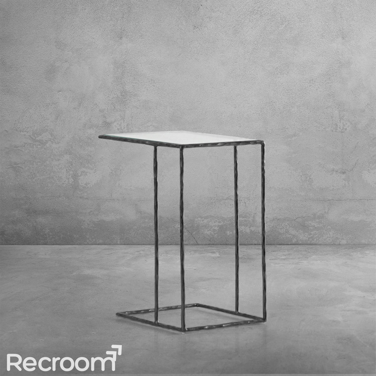 Thaddeo Glass C-Shaped Side Table