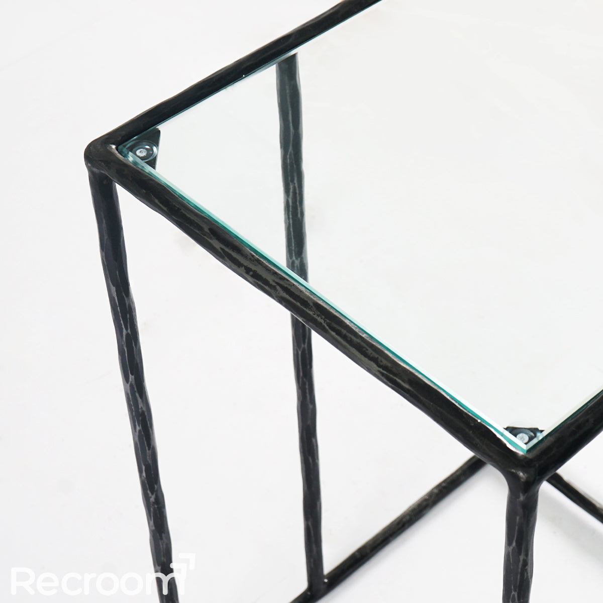 Thaddeo Glass C-Shaped Side Table