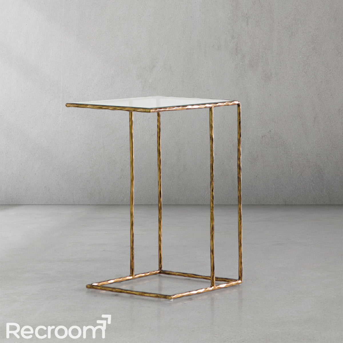 Thaddeo Glass C-Shaped Side Table