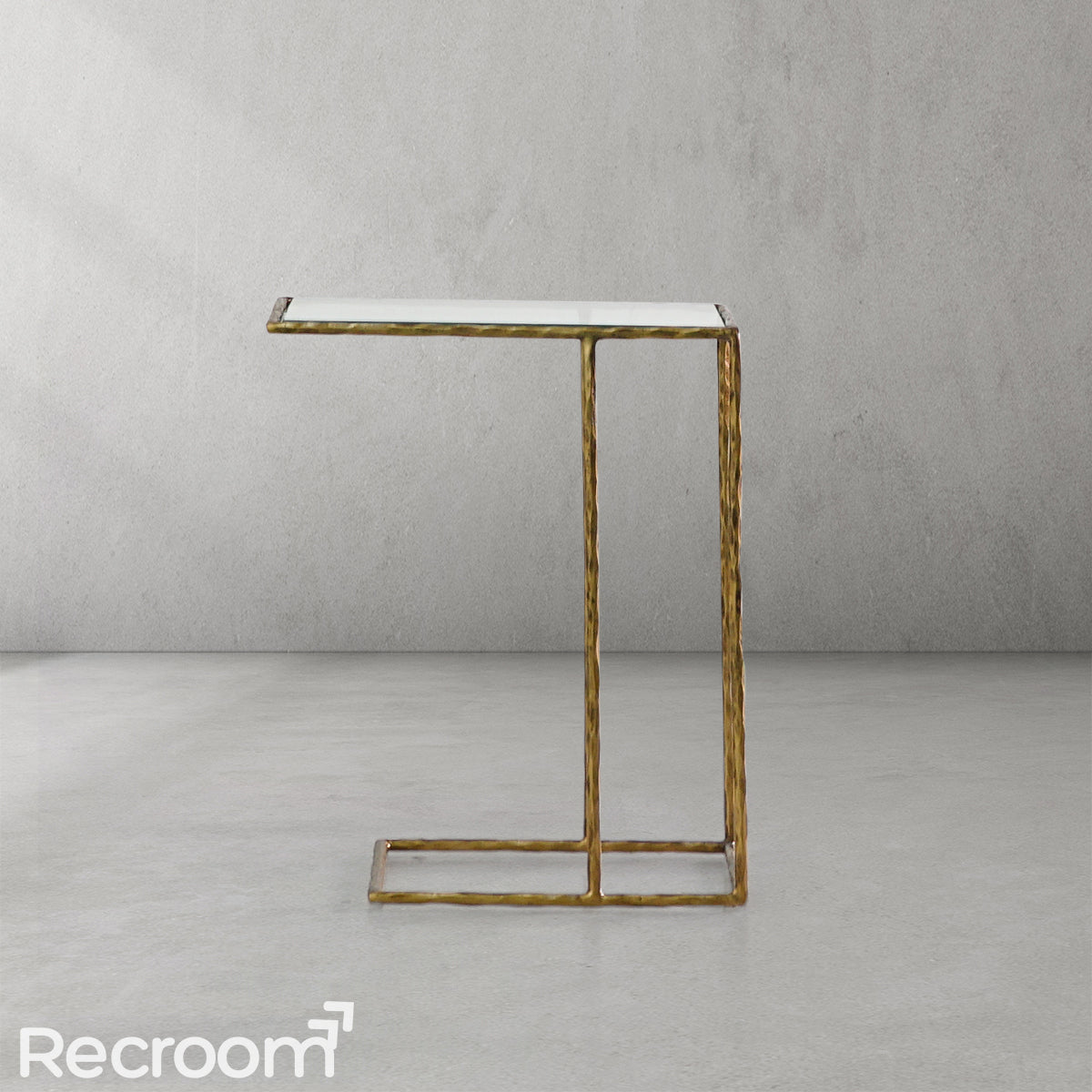 Thaddeo Glass C-Shaped Side Table