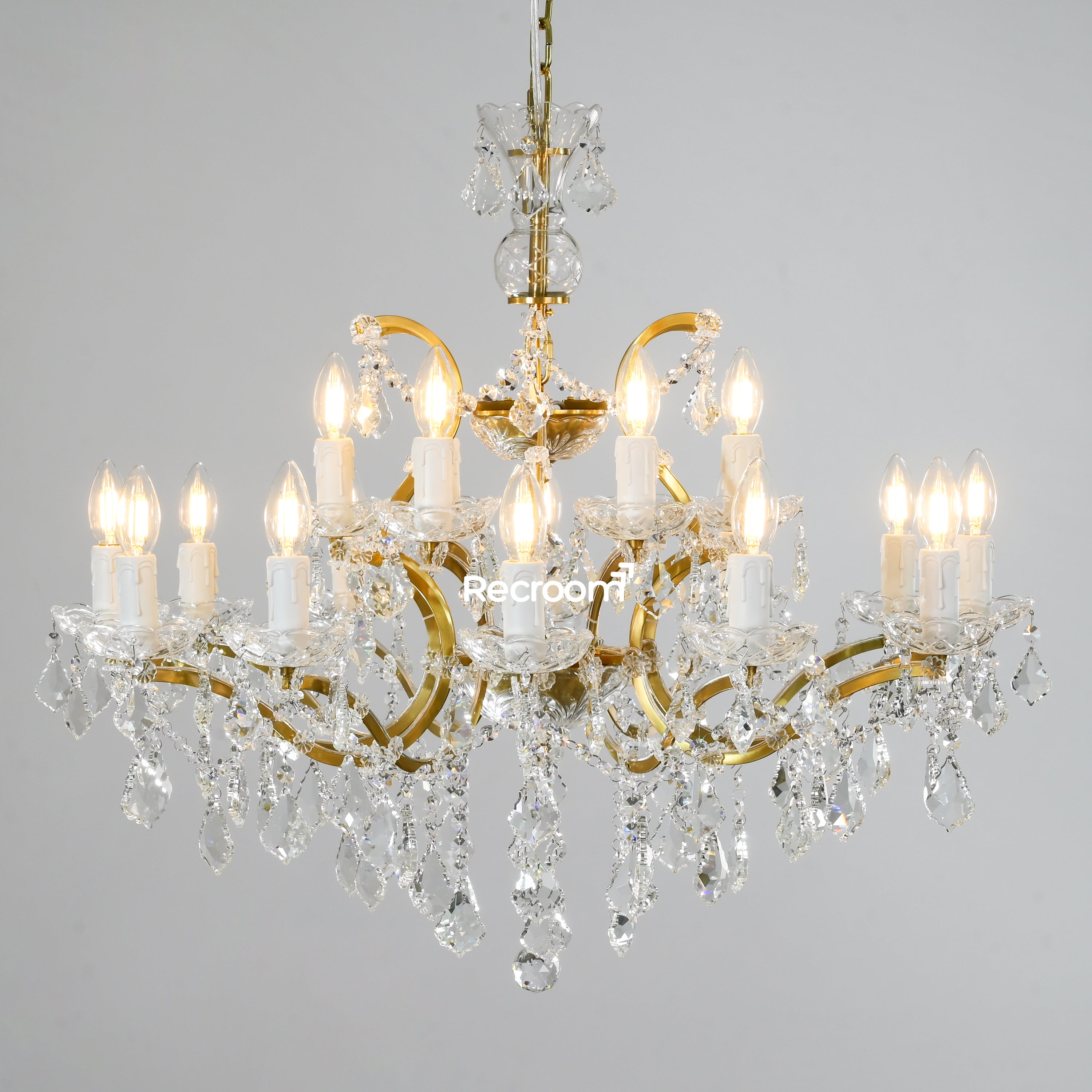 Rococonut Crystal Outdoor Chandelier 33”
