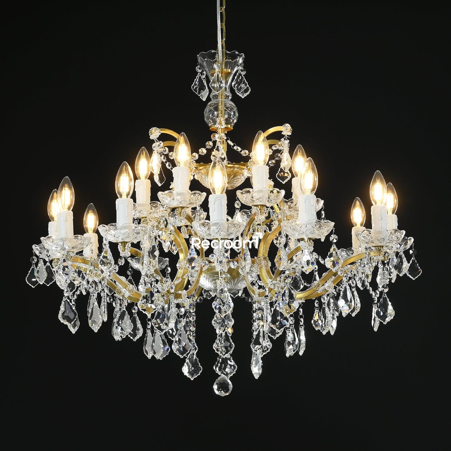 Rococonut Crystal Outdoor Chandelier 33”
