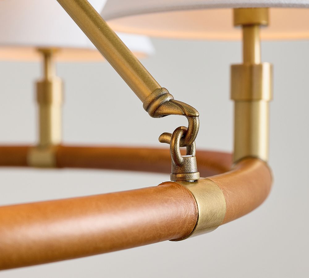 Chambers Leather Round Chandelier (36")