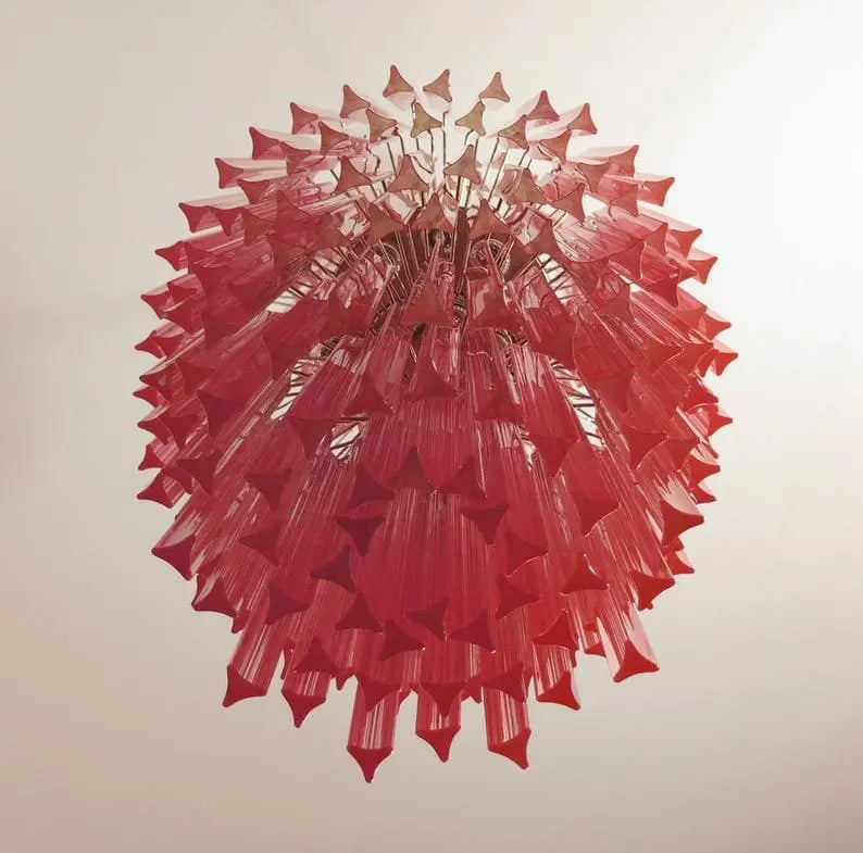 Murano Chandelier – Triedri – Pink – 242 prisms