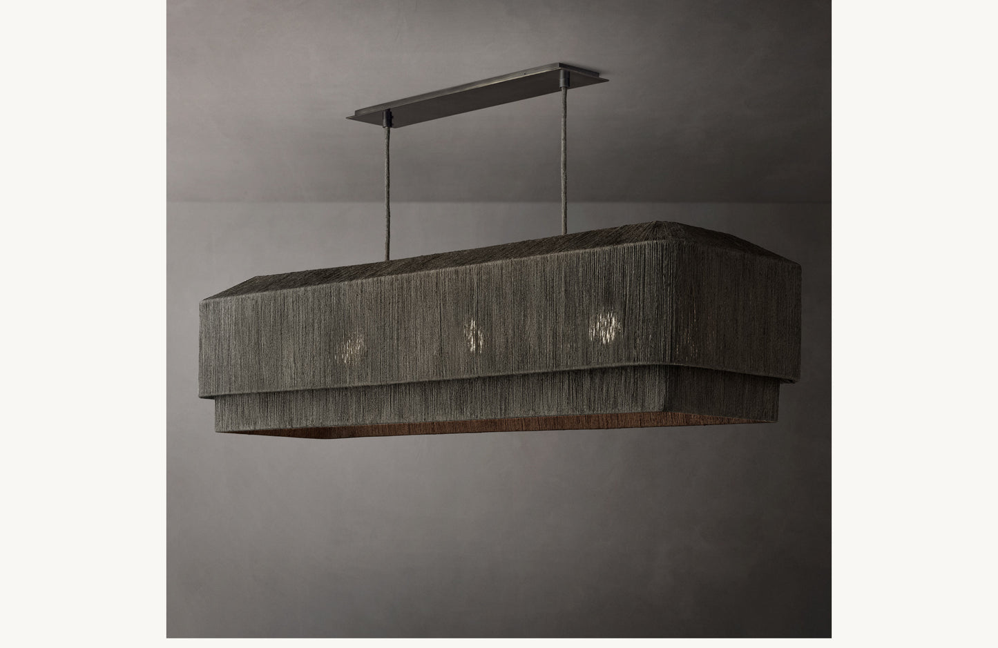 Ceva Rectangular Natural Chandelier 54"