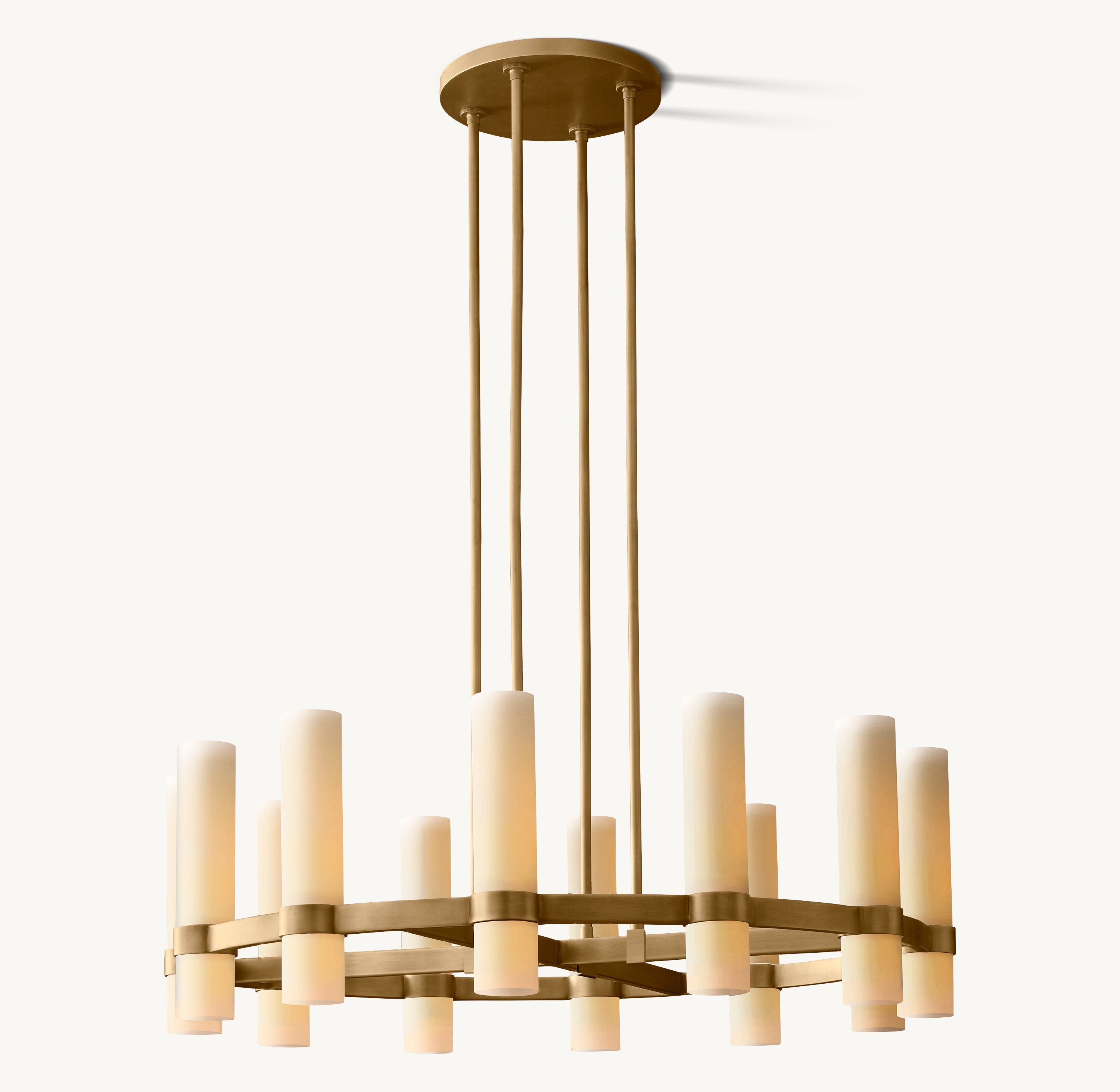 Ravelle Round Milk Glass Chandelier 36"