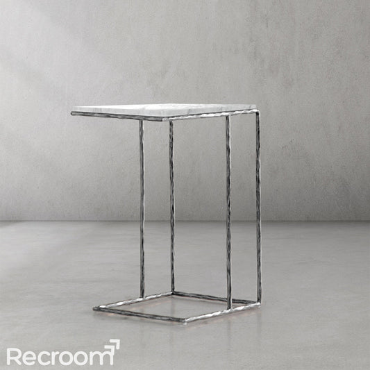 Thaddeo Glass C-Shaped Side Table