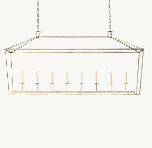 19TH C. ENGLISH OPENWORK RECTANGULAR CHANDELIER 72"