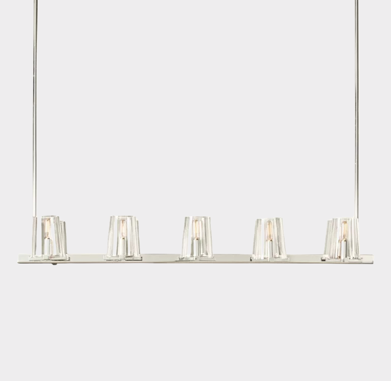 Pauillyc Clear Glass Linear Chandelier 49" 60"