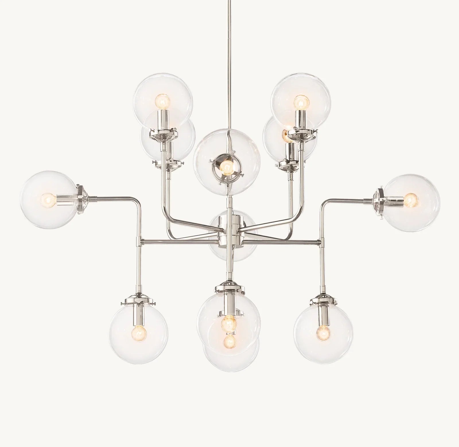 Bistro Globe Clear Glass Chandelier 42"