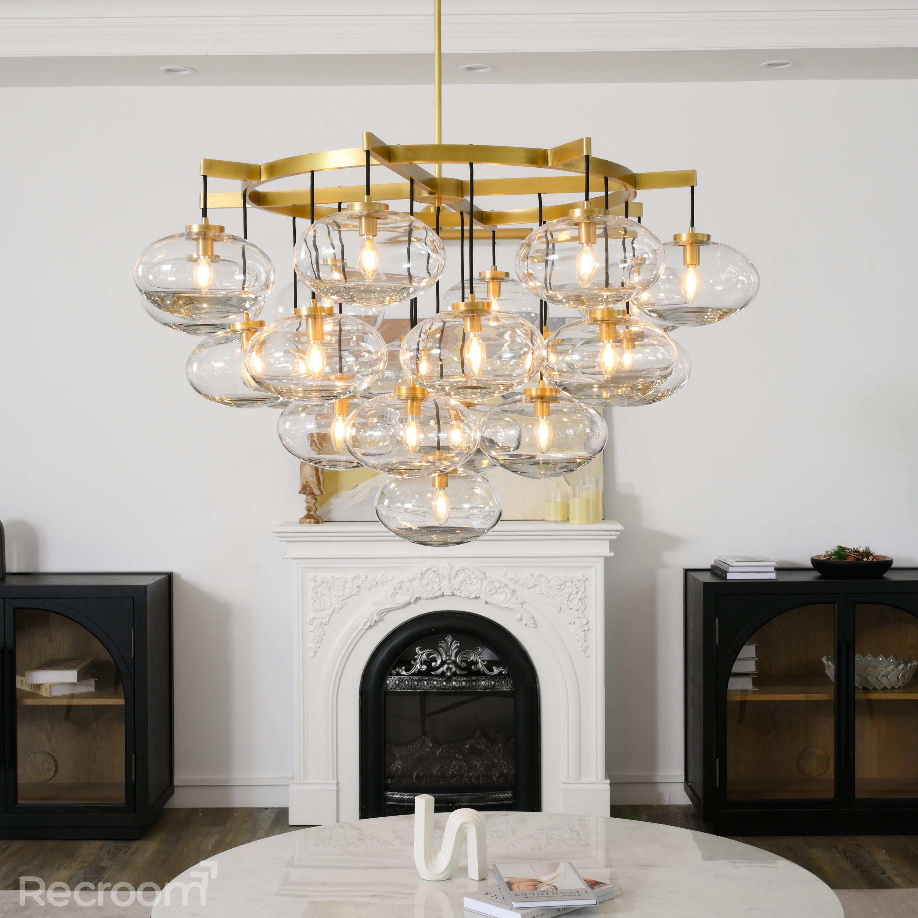 Cabretten Clear Glass Round Chandelier 48"
