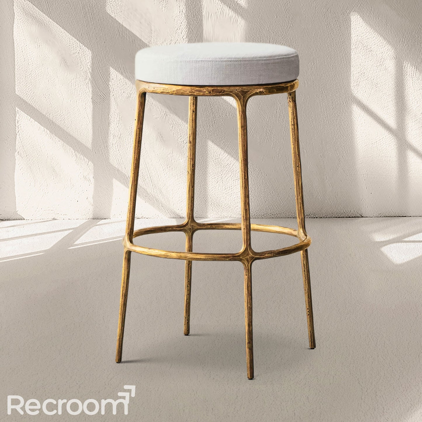 Thaddeo Backless Fabric Swivel Bar & Counter Stool