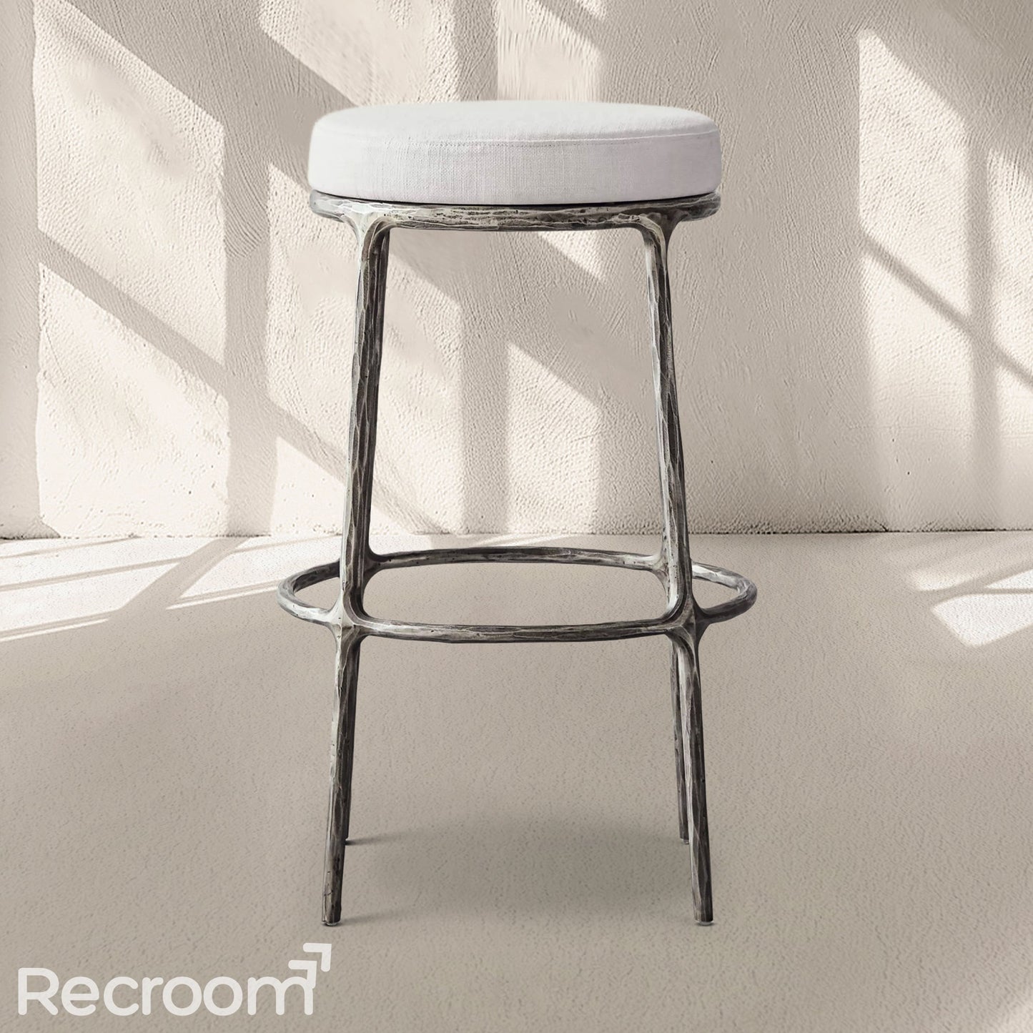 Thaddeo Backless Fabric Swivel Bar & Counter Stool