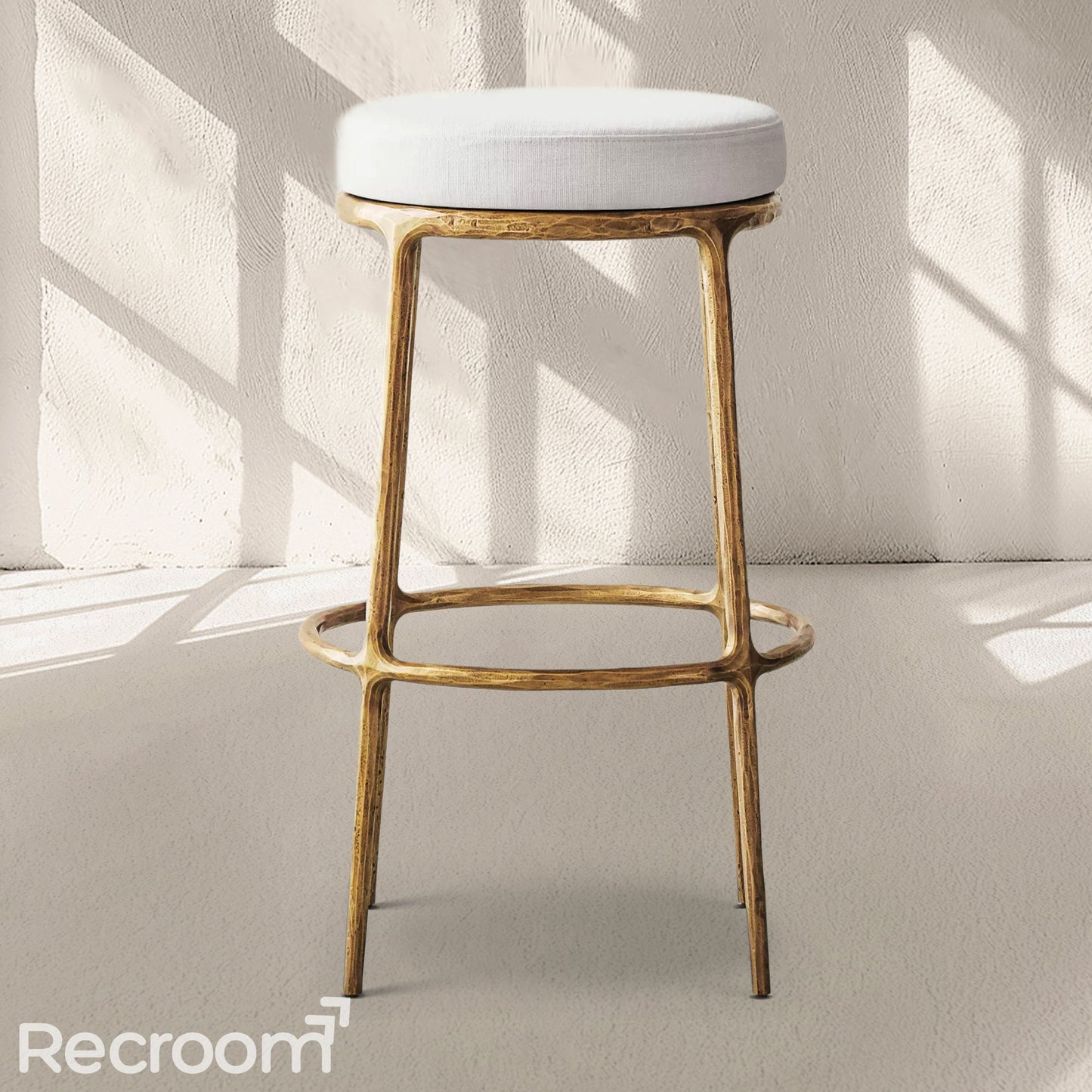 Thaddeo Backless Fabric Swivel Bar & Counter Stool