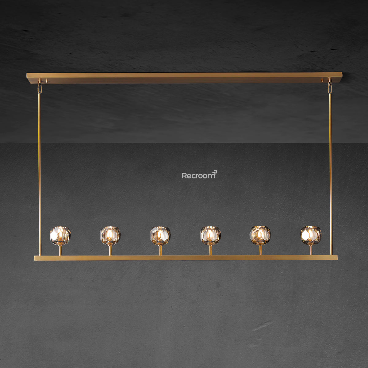 Boulew Crystal Glass Linear Chandelier 60"