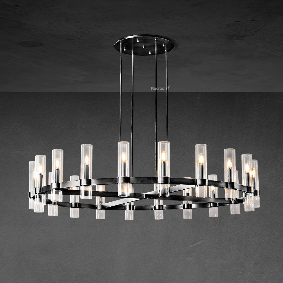 Manory Glass Round Chandelier 60"