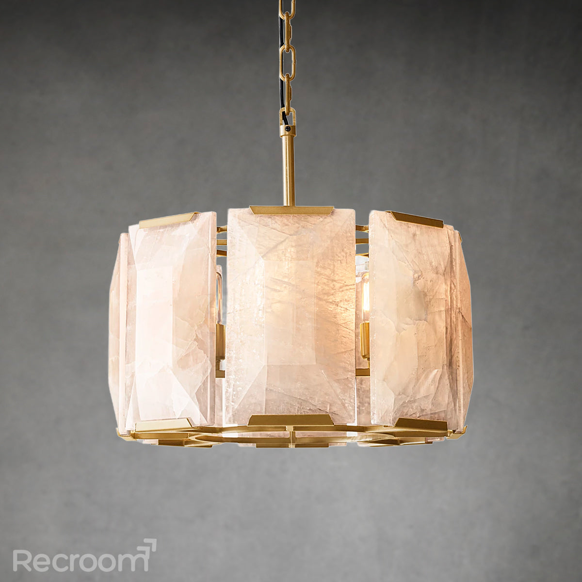 Harllow Calcite Round Chandelier 19"
