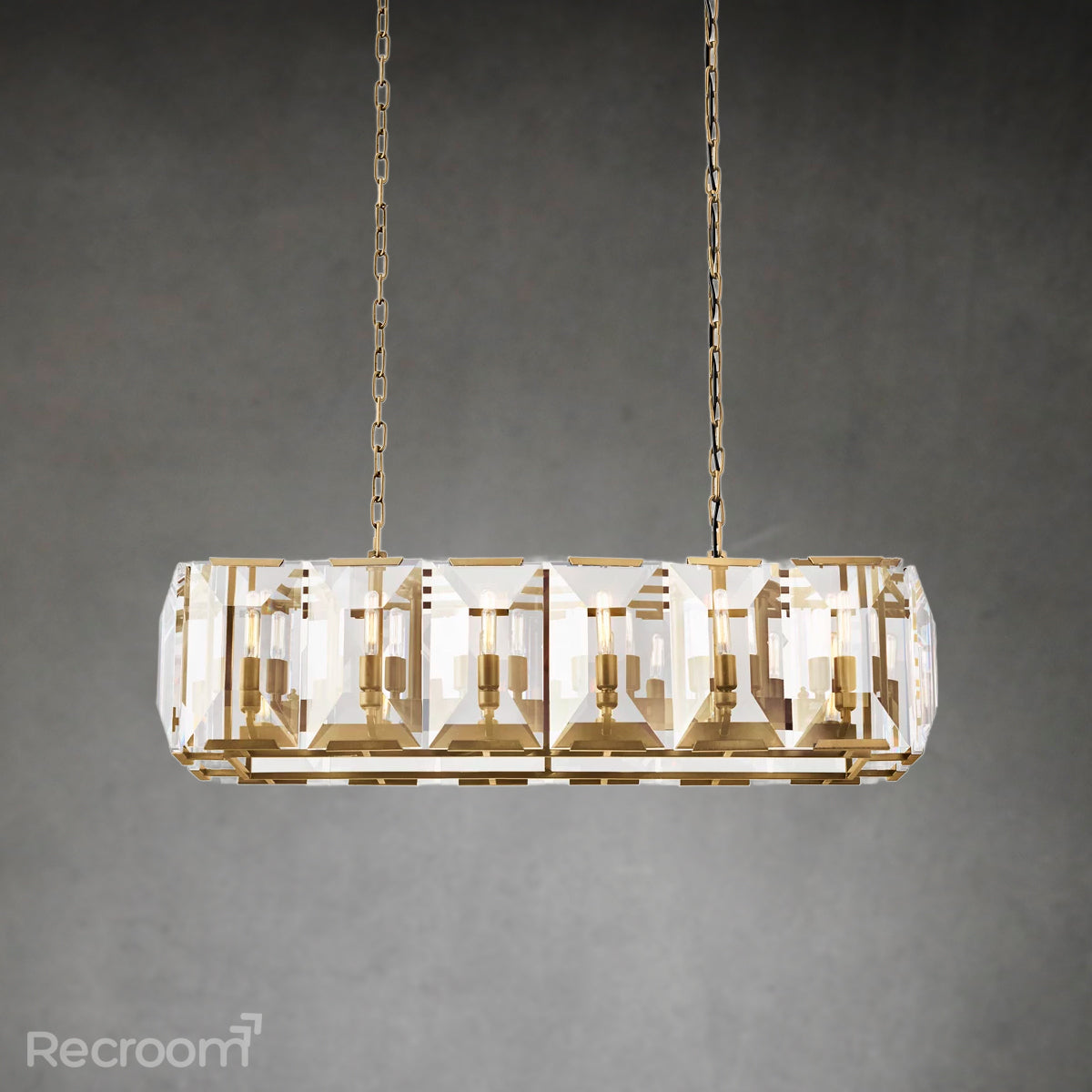 Harllow Multi Crystal Rectangular Chandelier 42“ 54” 62“ 74”