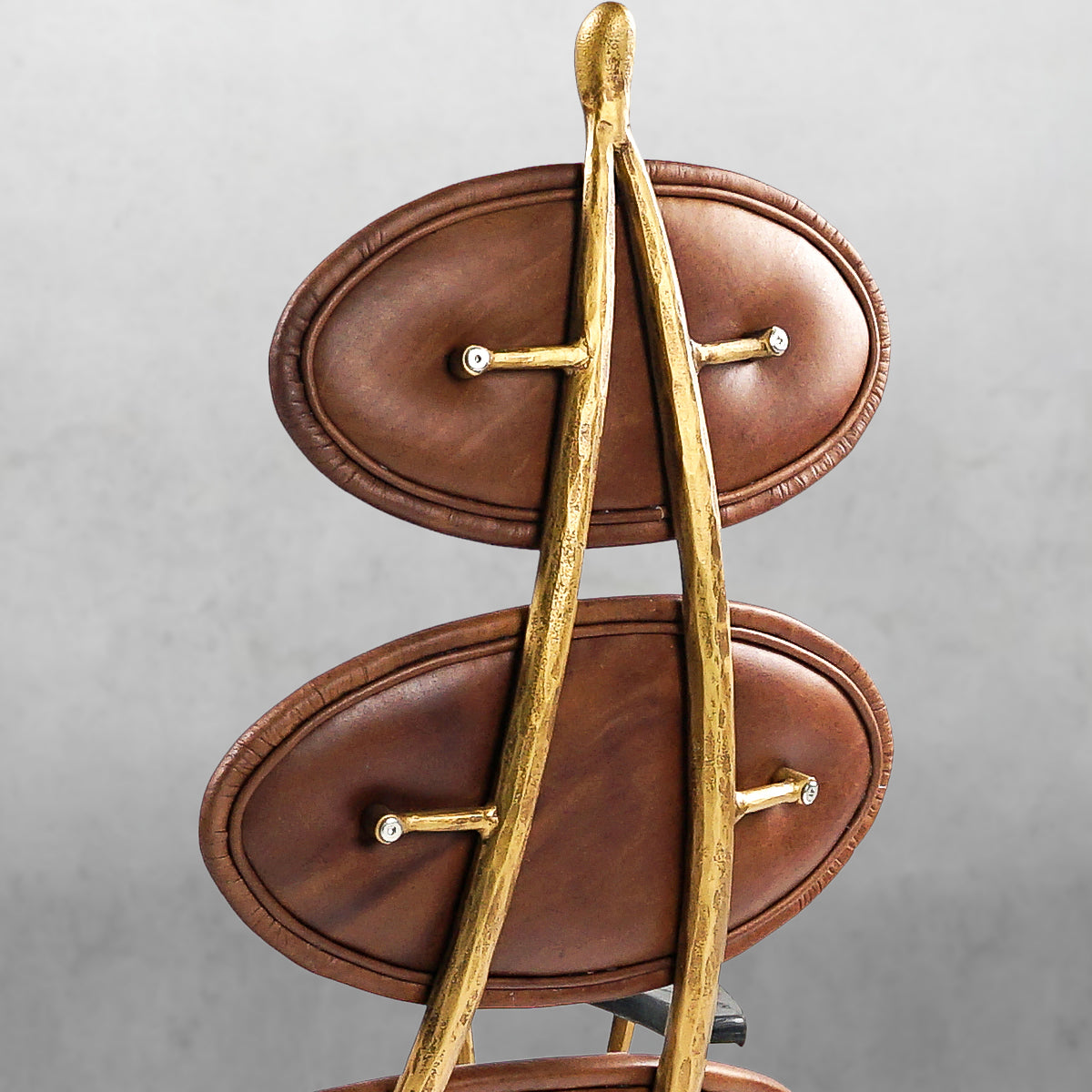 Thaddeo High Back Brown Leather Lounge Accent Chair