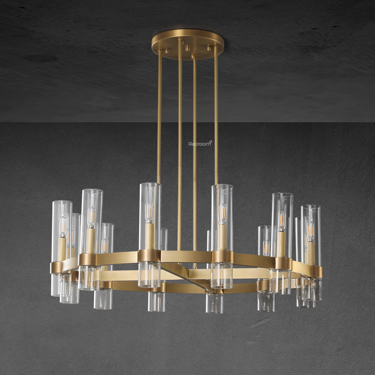 Lavelle Glass Round Chandelier 36"