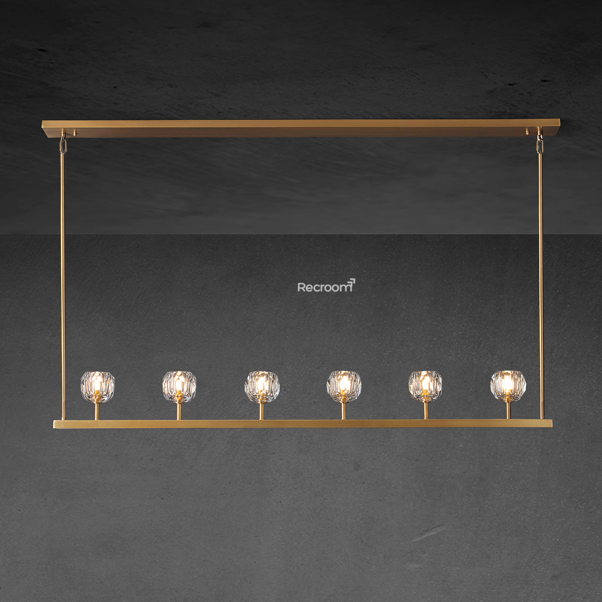 Boulew Crystal Glass Linear Chandelier 60"