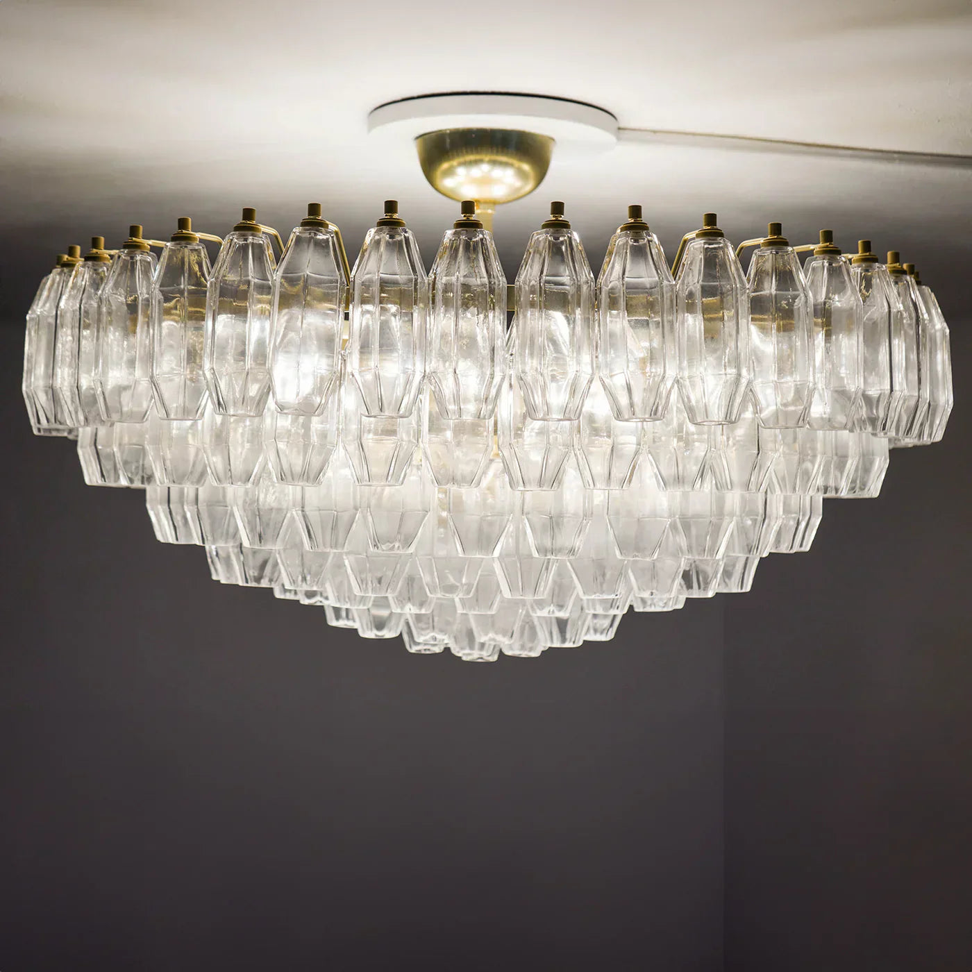 Prismatico 12-Light Clear Ceiling Lamp 35"